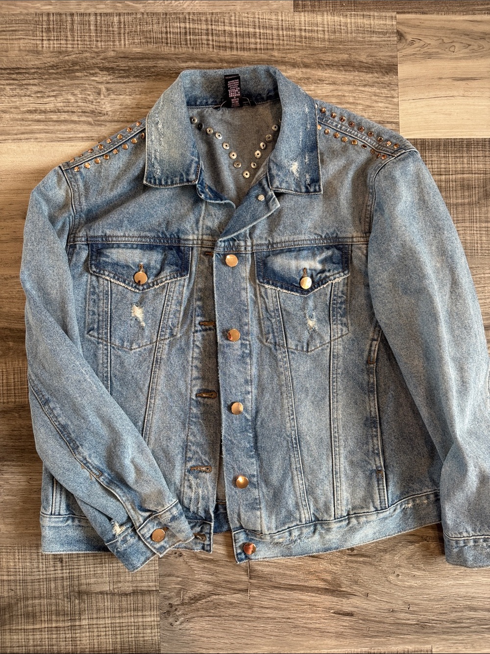 Victoria's Secret Light Wash Studded Denim Jacket
